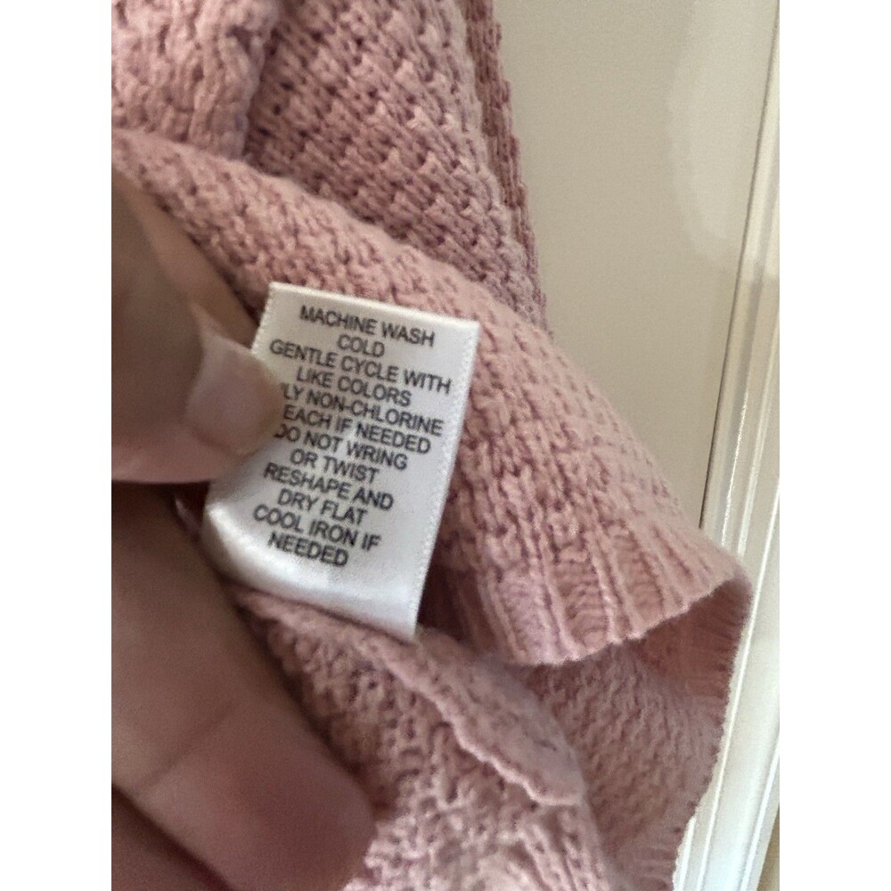 Sincerely Jules Size XS Pink Waffle Knit Button Henley Sweater NWT - Picture 9 of 10
